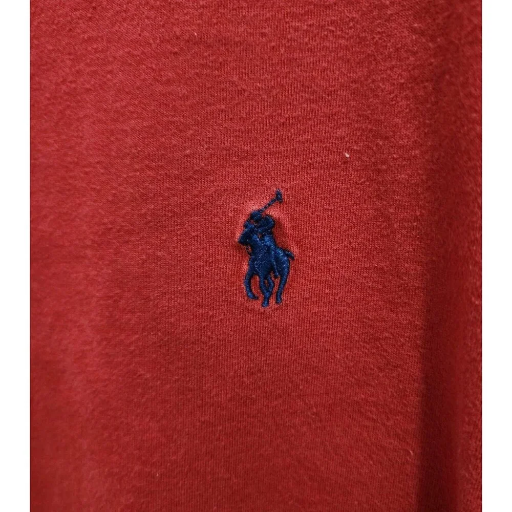 Polo Ralph Lauren Red Short Sleeve T Shirt Size XL Blue Pony Logo 100% Cotton‎